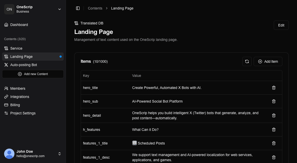 OneScrip Screen Shot