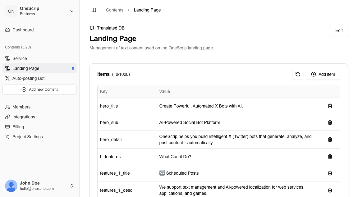 OneScrip Screen Shot